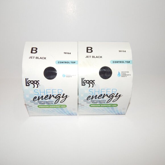 6 Size B - L'eggs Sheer Energy Stockings Leggs Control Top Pantyhose Bundle - Picture 3 of 7